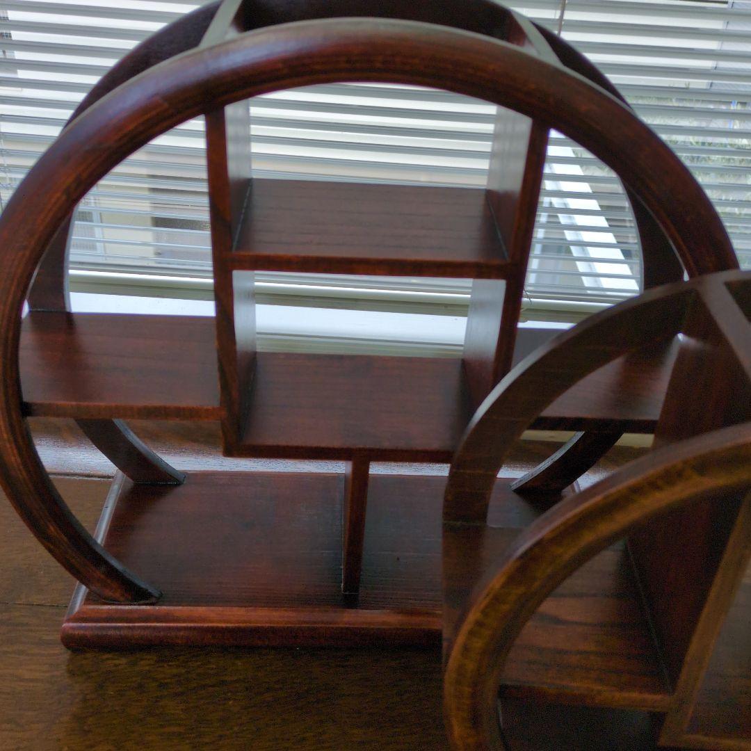 木製円形棚セット 大小二つ