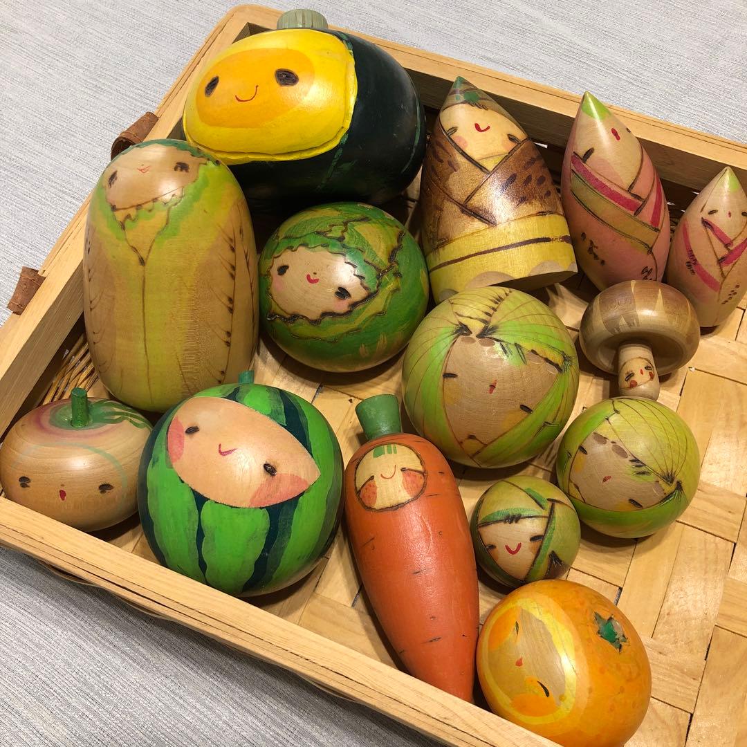 ひろえこけし 創作こけし 野菜 果物 14個