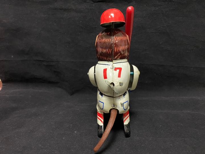 ⭐️珍品！！1950年代？のゼンマイ式ブリキのBASEBALL MONKEY/箱付
