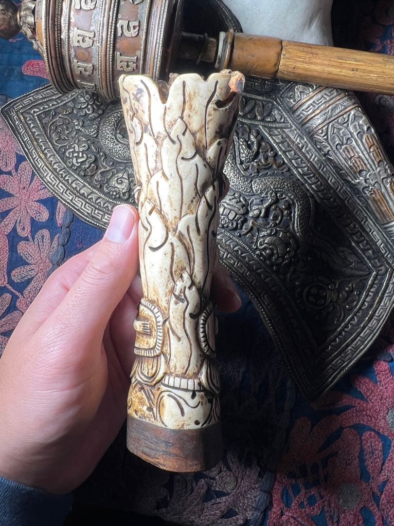 骨製　マハーカーラ像　ヴィンテージ　チベット　ネパール