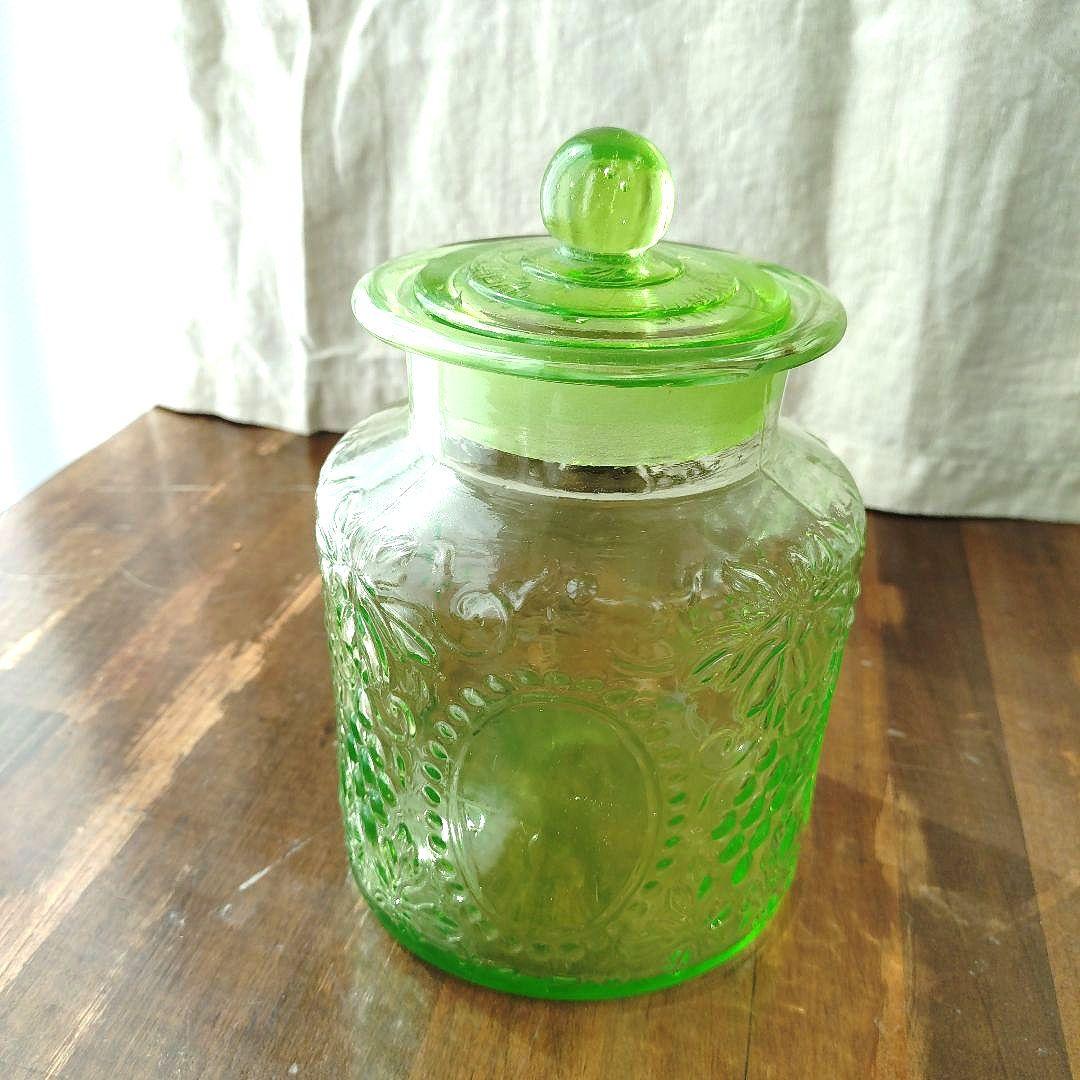 アンティーク 飴屋瓶 あめや瓶 ウランガラス和ガラス 菓子瓶 古道具 レトロ