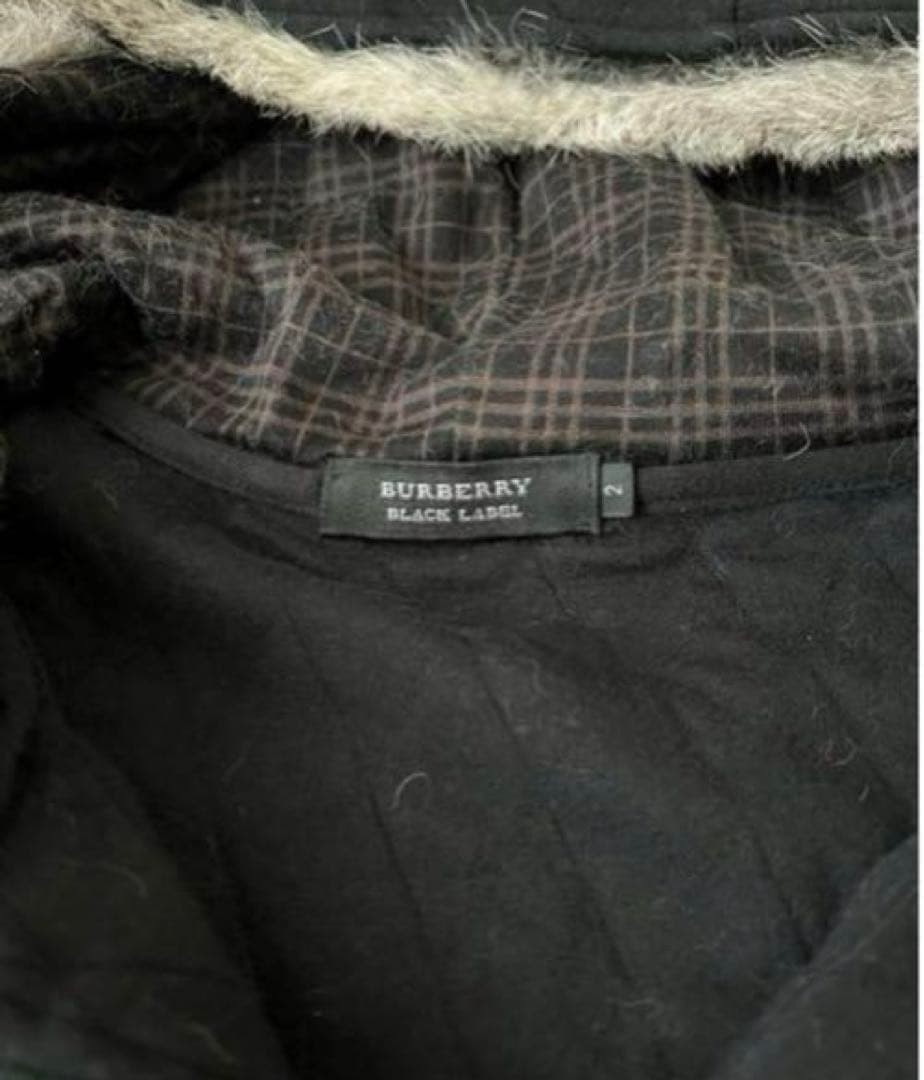 BURBERRY BLACK LABELパーカー 黒 ファー付きフード　サイズ２