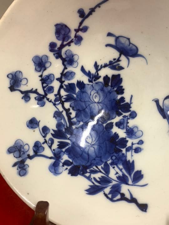 中国古美術　清朝染付け茶碗　茶道具　染付け　西き-6