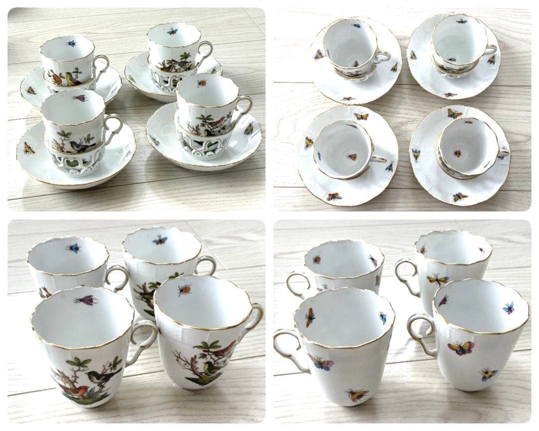 ヘレンド　HEREND ロスチャイルドバード　チョコレート　C&S 12客セット