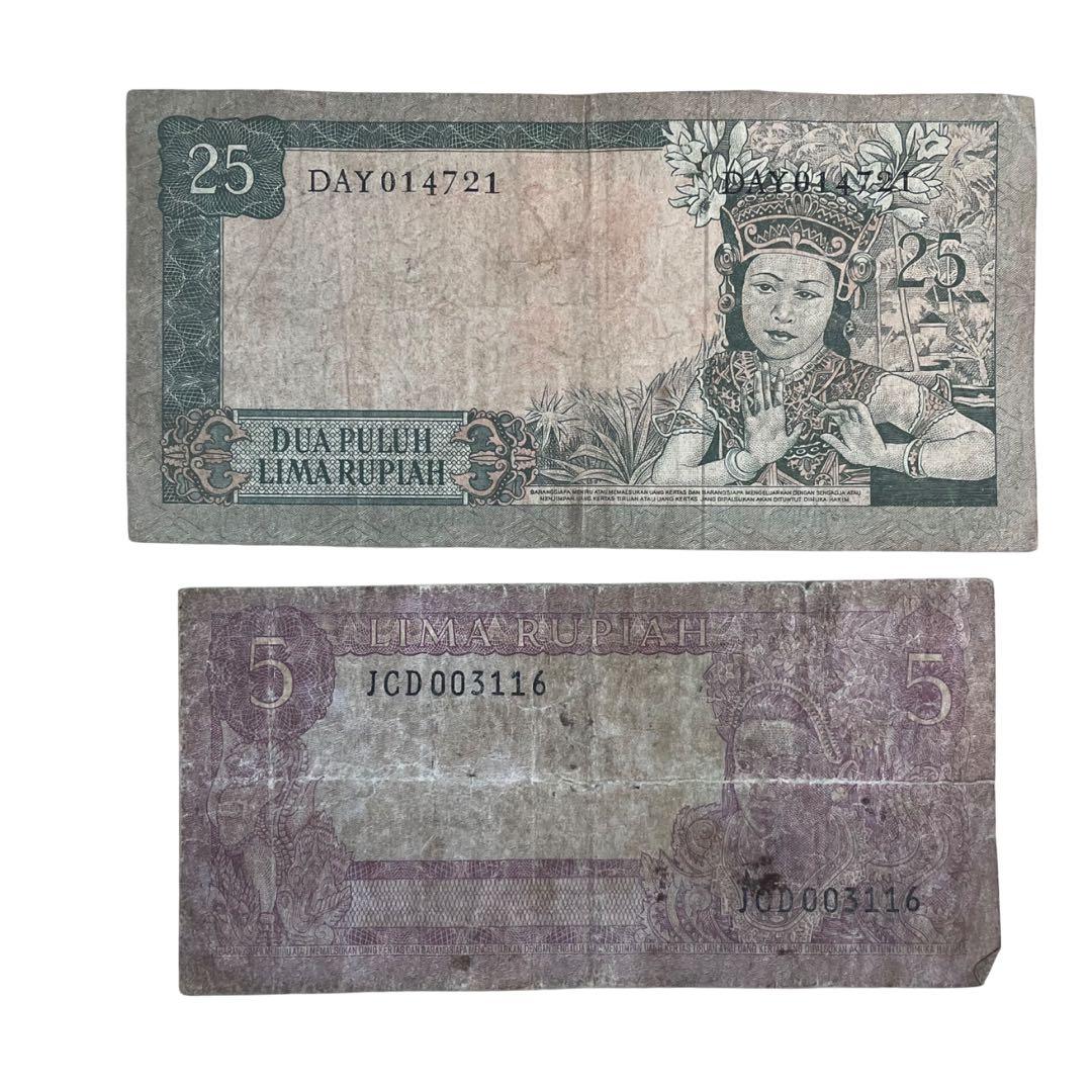 旧紙幣 インドネシア スカルノルピア/ドイツマルク/台湾 中国/シンガポール