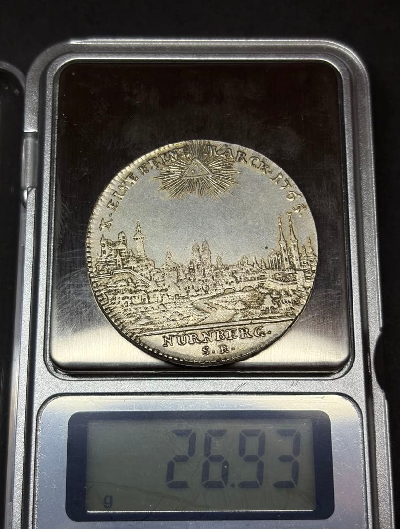 1765年 ニュルンベルク 銀貨 ターラー 都市景観