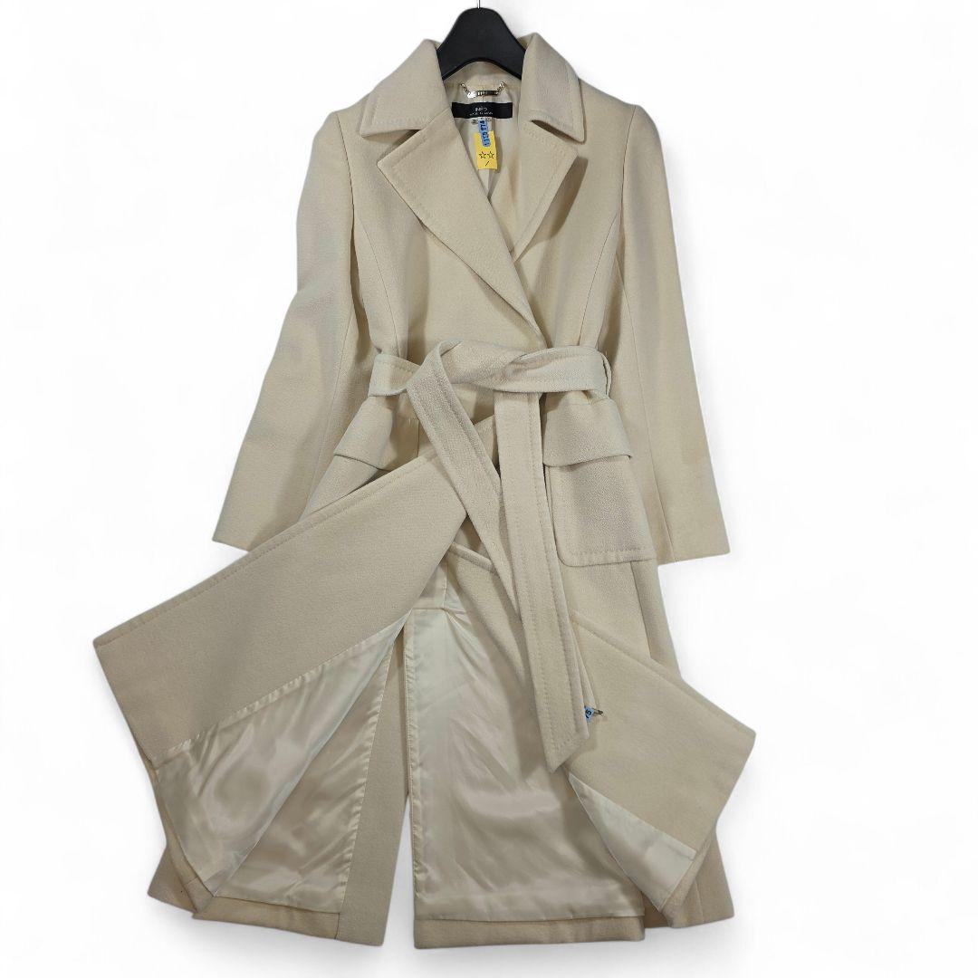 専用✨【美品 アンゴラ シルク】INED　チェスターコート　Aライン　ホワイト