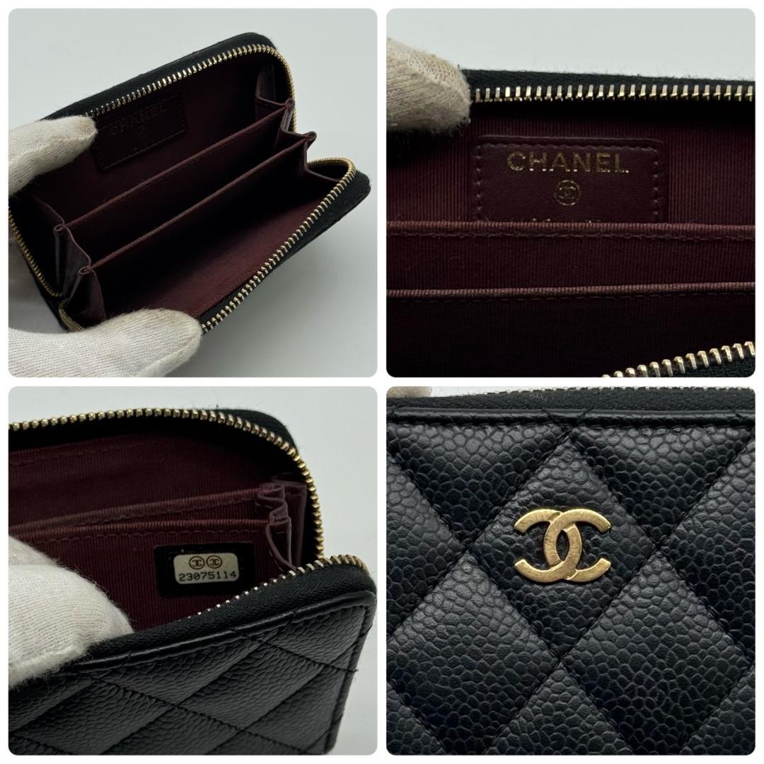 【箱付き・極美品】シャネル キャビアスキン カード　ケース　小銭入れ