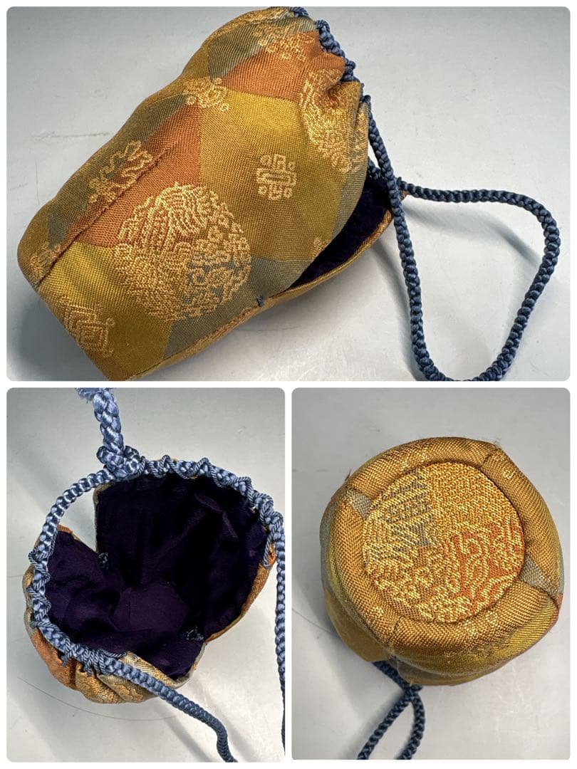 【中古品】小岱茶入　肩衝　耳付　仕覆2枚付