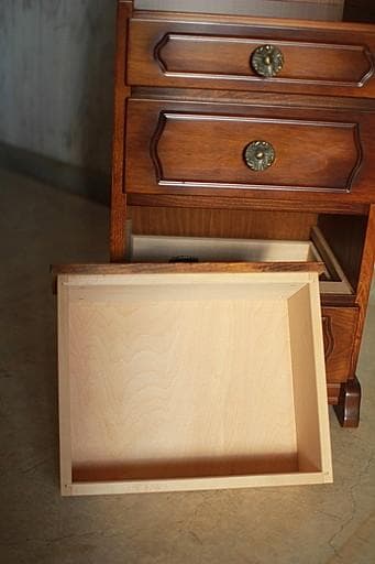 カリモク家具　コロニアル　電話台　小引き出し4段　飾り台　花台　ヴィンテージ家具