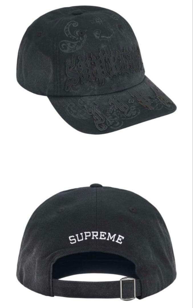 Supreme / Leather Applique 6-Panel (黒）