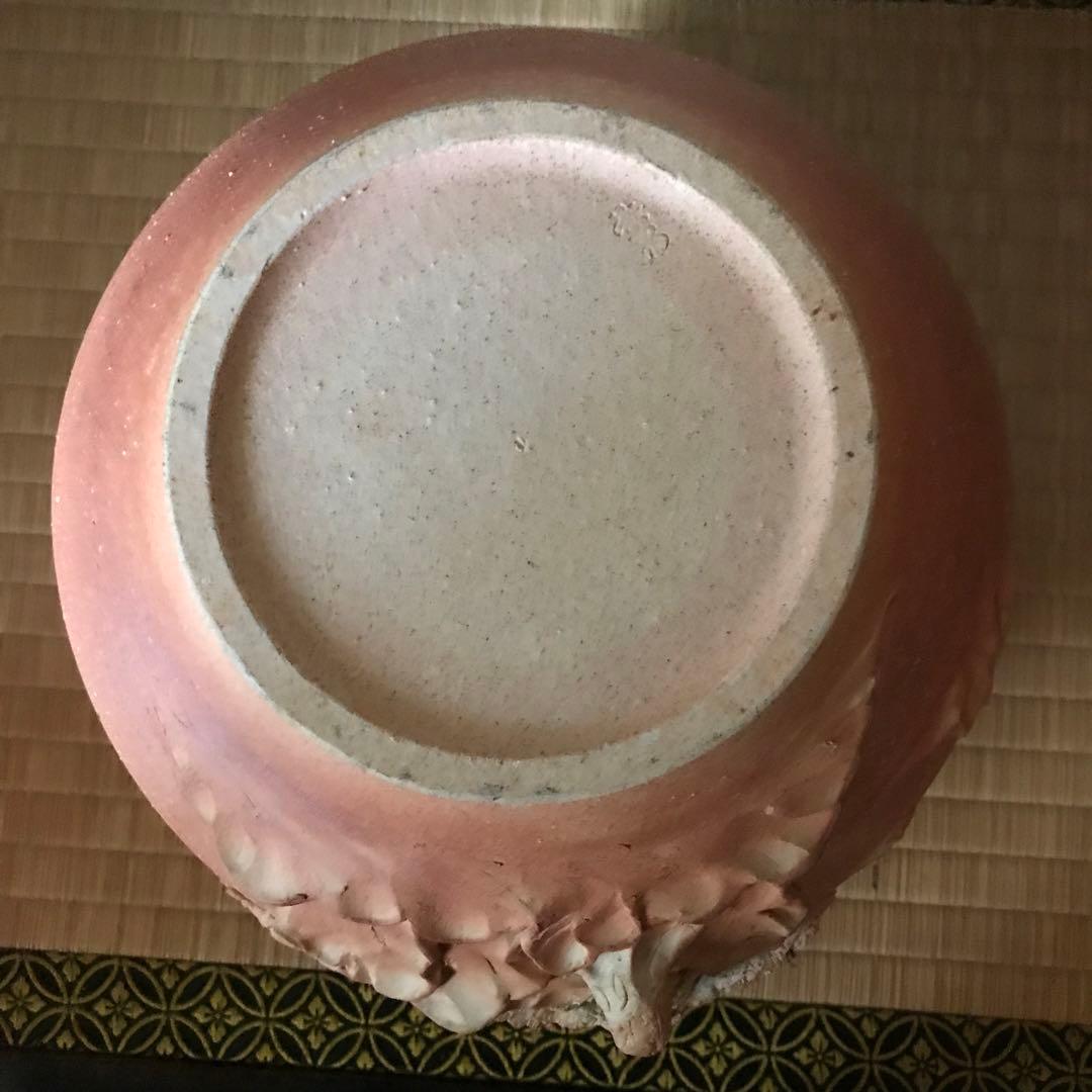 希少 特大 信楽焼 紫郎作 山水 立体 彫刻 丸壺 花瓶