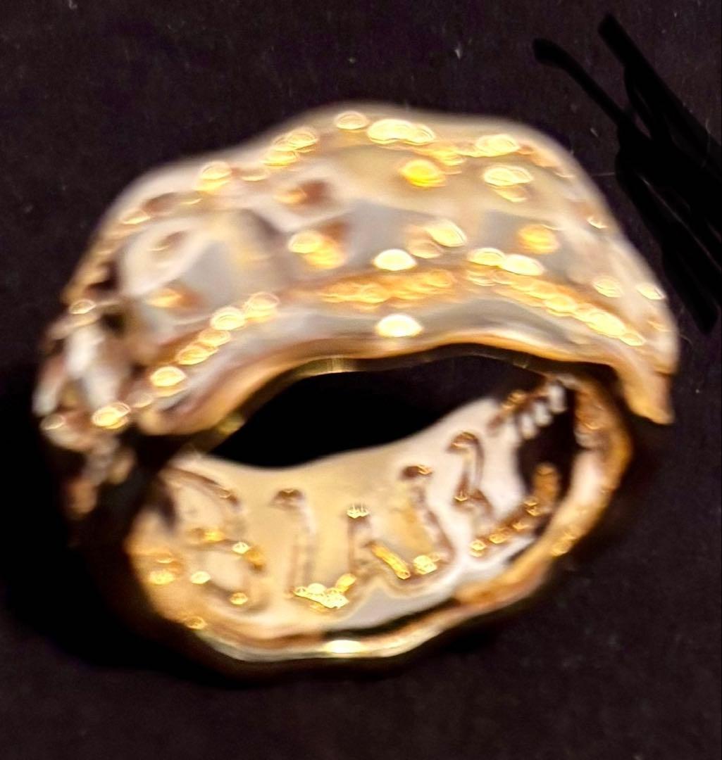 ビルウォールレザー ミニクロス リング シルバー SV925 × K18(PG)