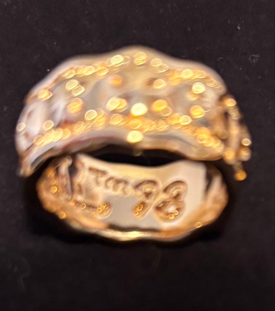 ビルウォールレザー ミニクロス リング シルバー SV925 × K18(PG)