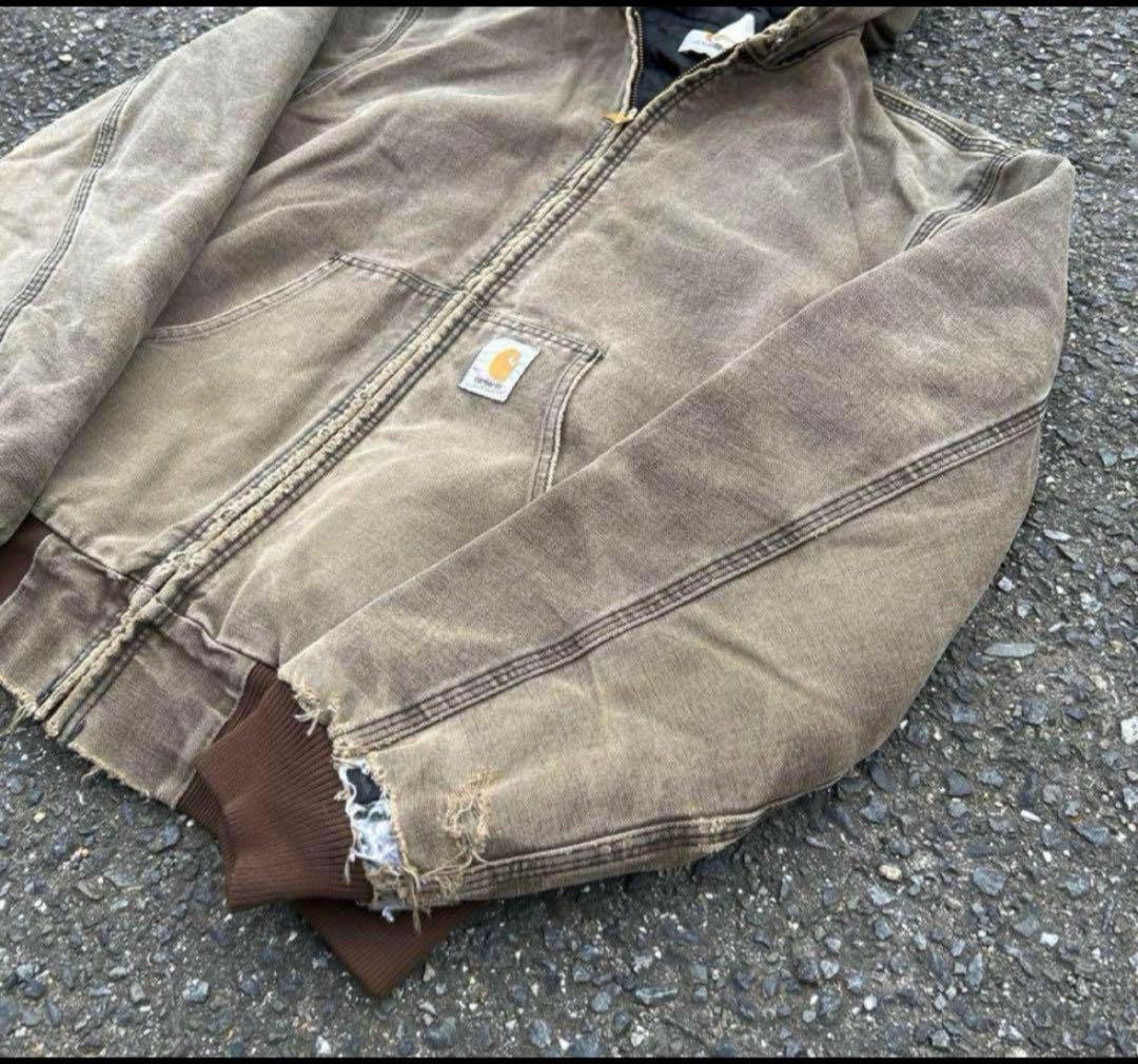 USA製　Carhartt アクティブジャケット ブラウン　フェード