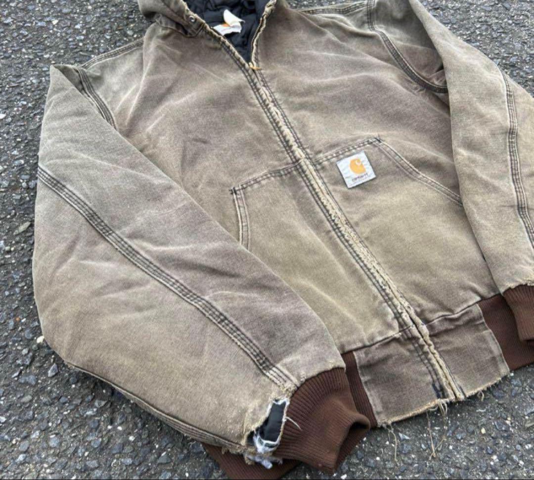 USA製　Carhartt アクティブジャケット ブラウン　フェード