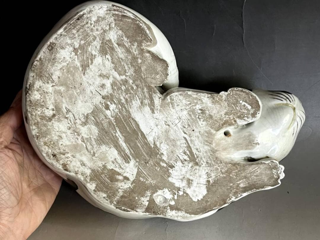 置物■猫 とても可愛らしい眠り猫 オブジェ 古民具 招き猫 江戸後期 時代骨董