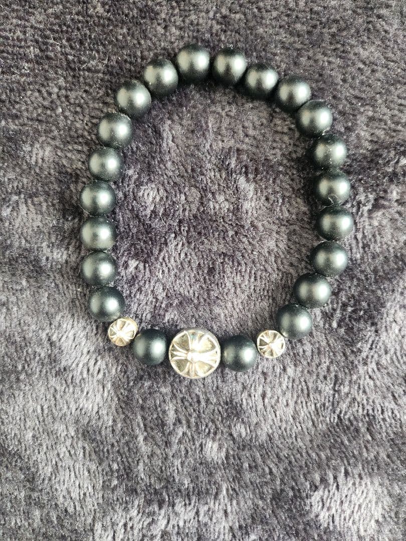CHROME HEARTS ビーズブレスレット オニキス シルバー925 中古