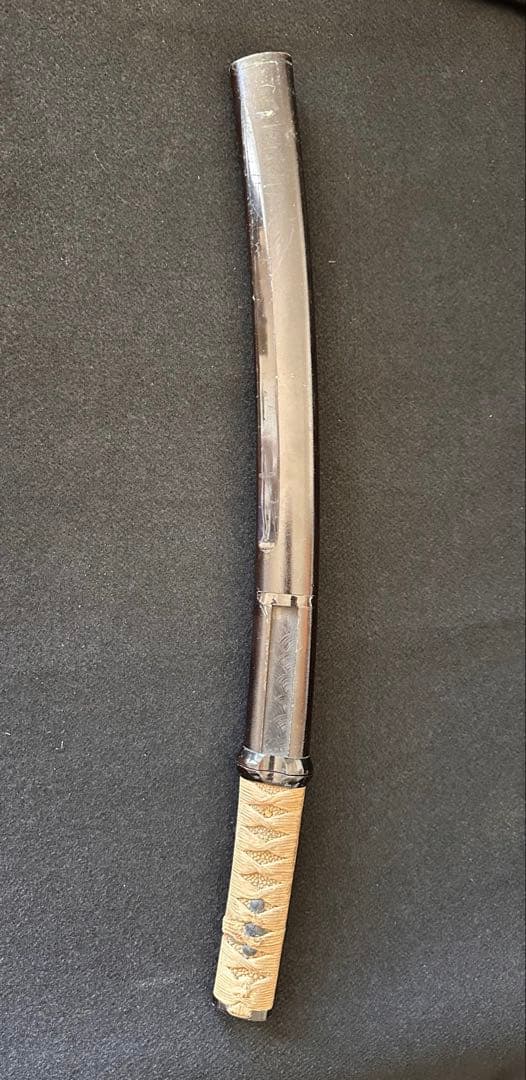 脇差時代拵え　残欠刃引合法カット品　日本刀　本歌　玉鋼日本刀　長さ約53cm D