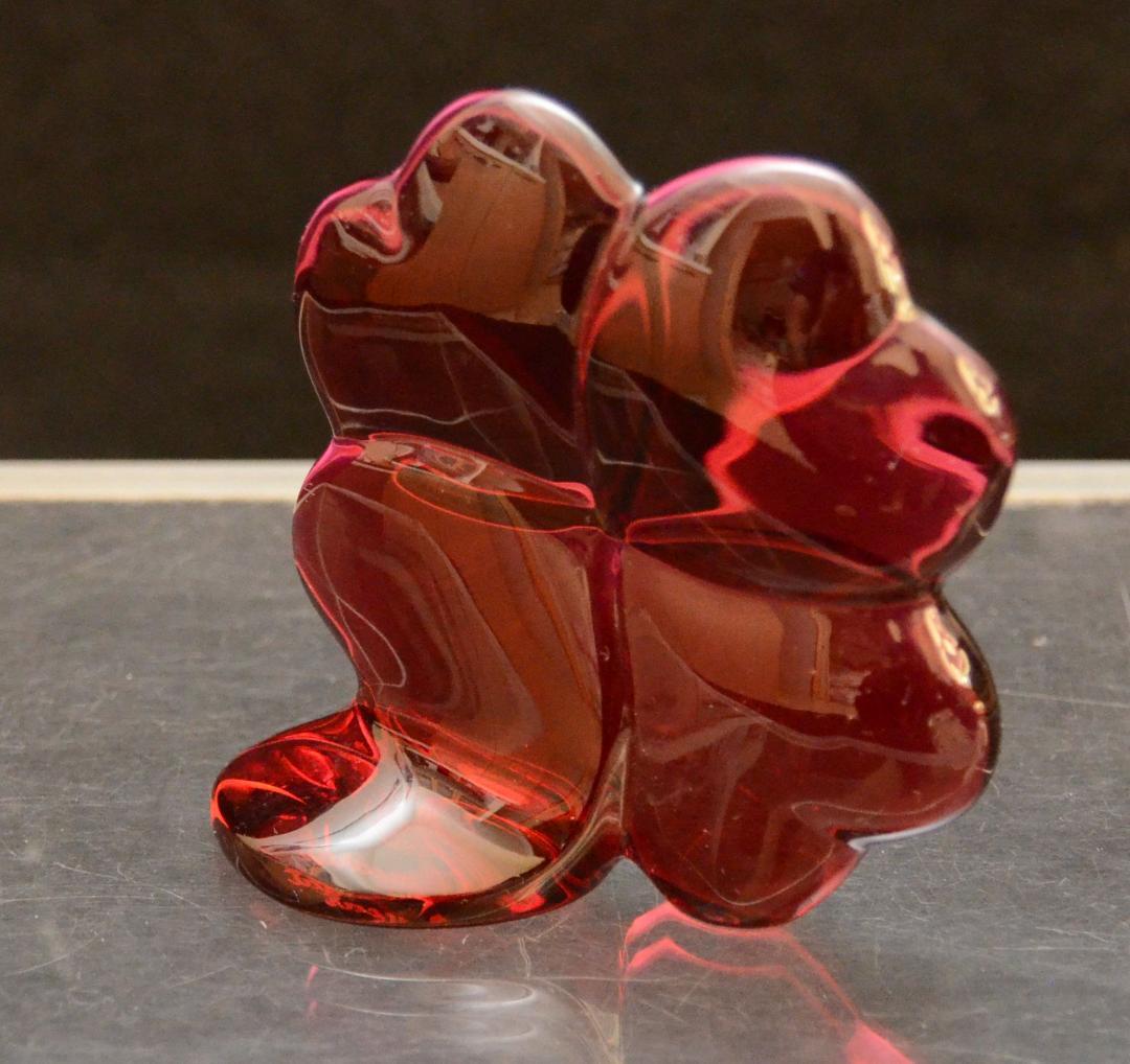 バカラ・幸運の四葉のクローバーのオーナメント 美品クリスタルガラス