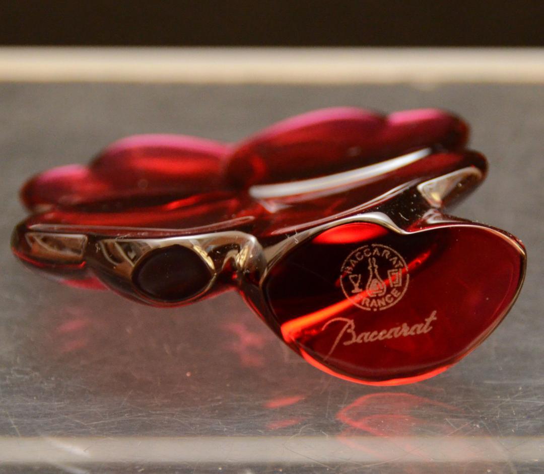 バカラ・幸運の四葉のクローバーのオーナメント 美品クリスタルガラス