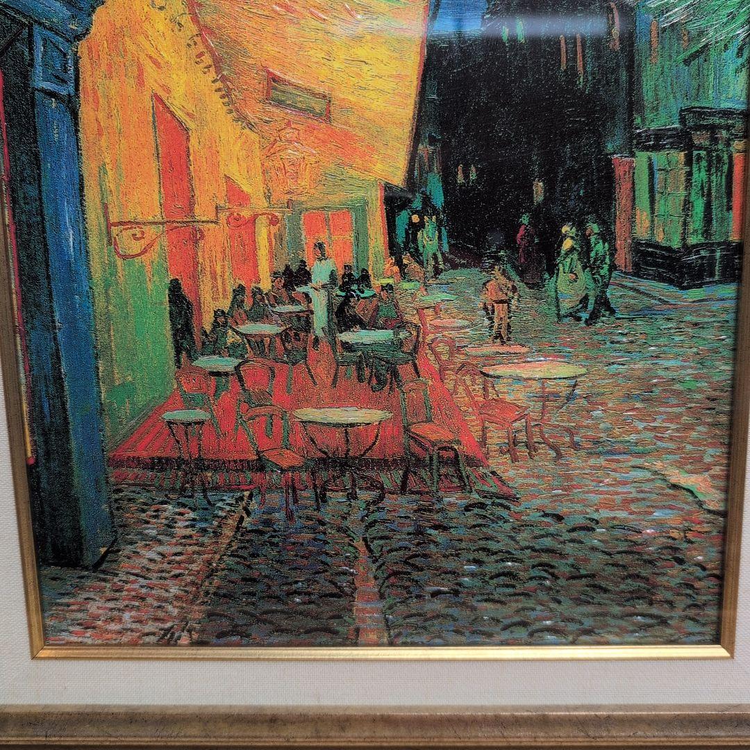 印象派 夜のカフェシーン 油彩画