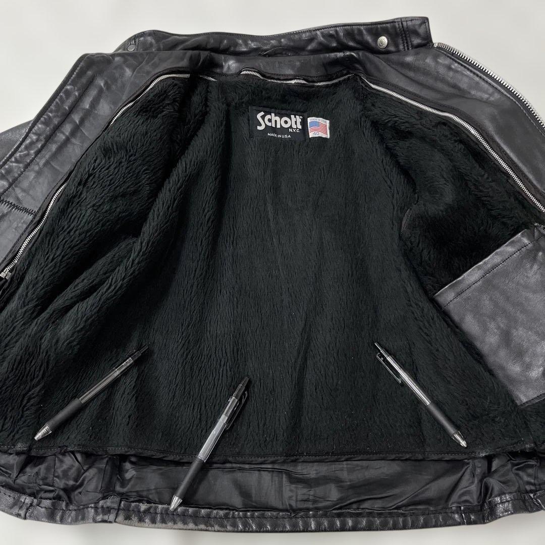 値下げ ショット schott 641 USA レザー シングル ライダースJK