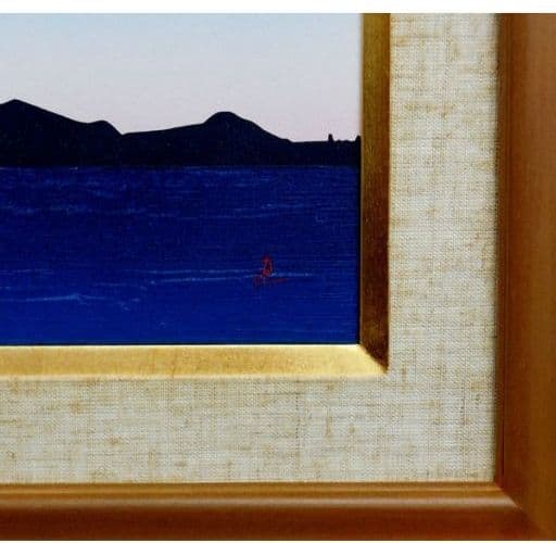 【真作】鎮西直秀「八重山暮色」キャンバス4号油彩