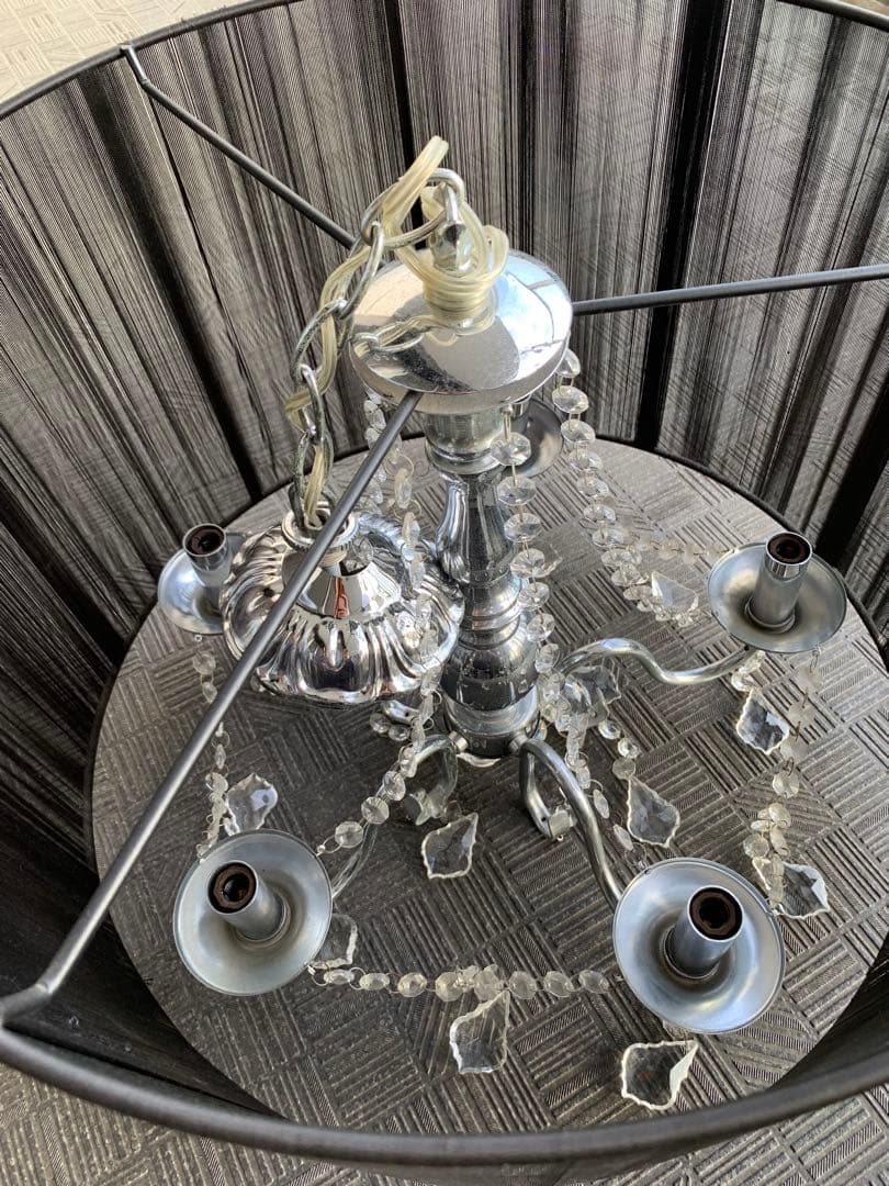 ブラックシェードシャンデリア