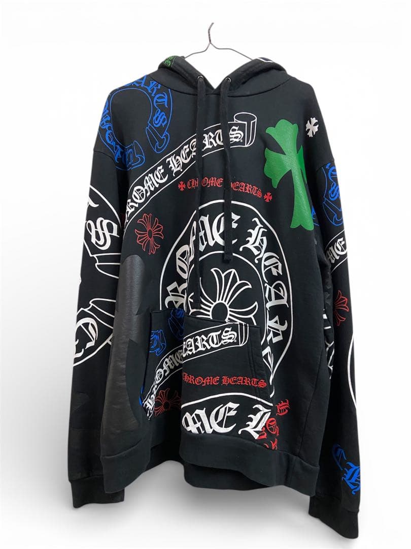 Chrome Hearts クロムハーツ　ステンシルパーカー黒クリーニング済み