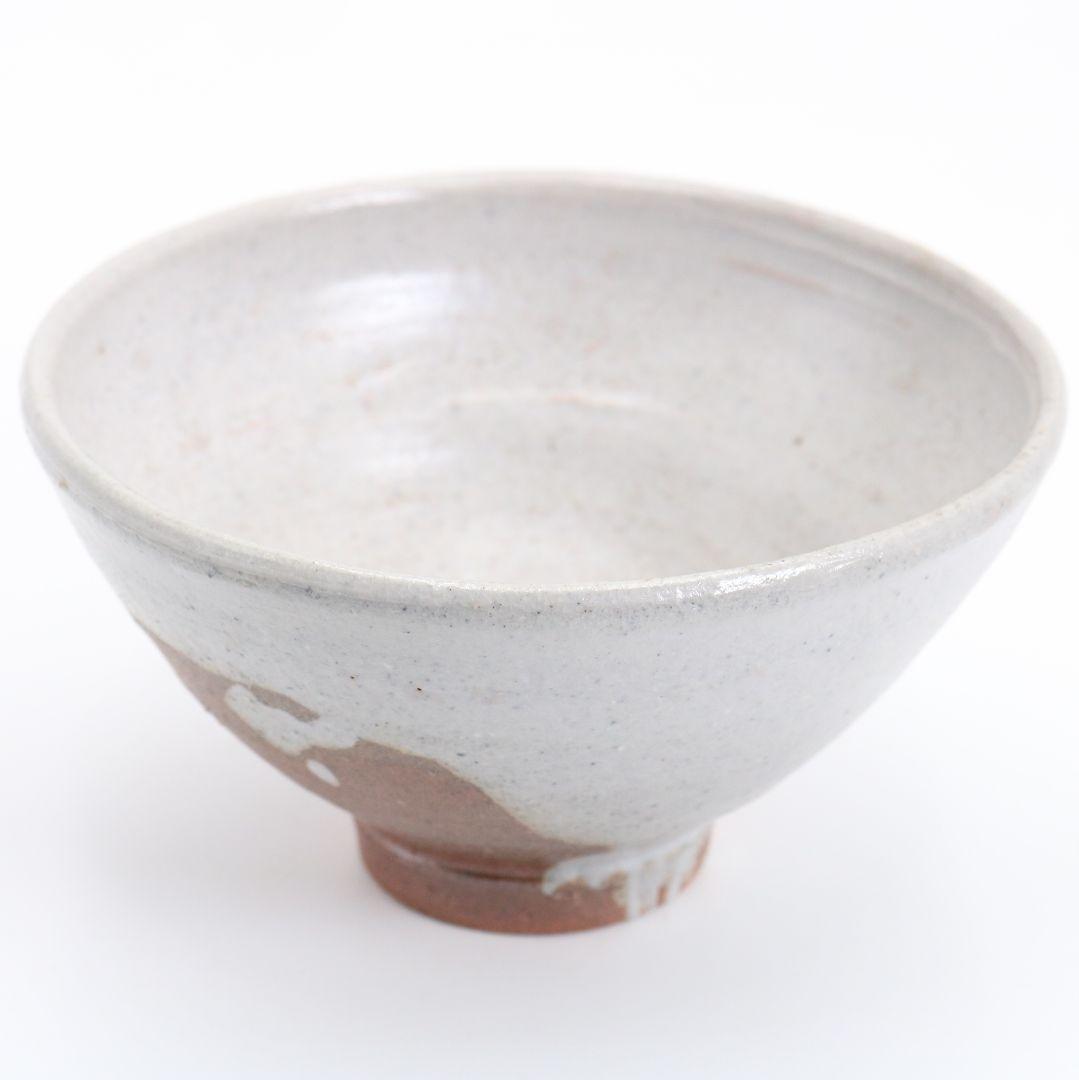 川喜田半泥子作 白掛茶碗 茶道具 共箱　V889
