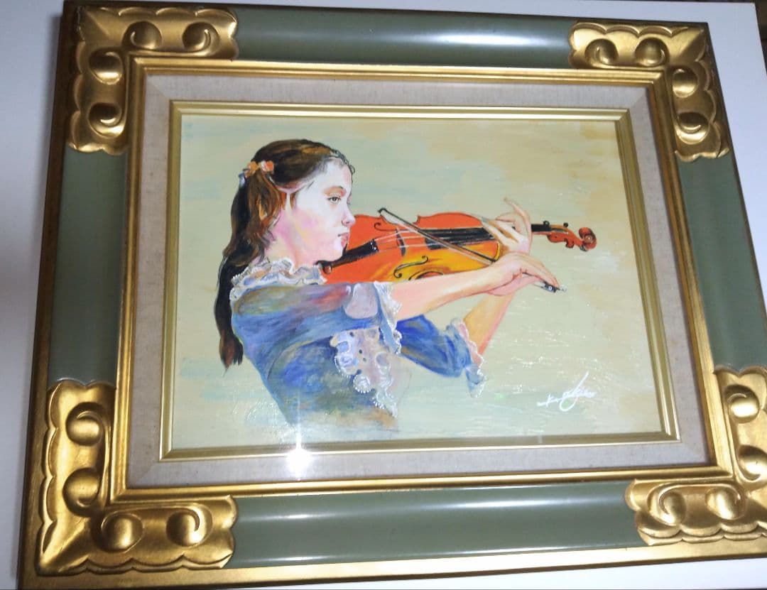 奥龍之介、絵画、油彩４号、G線上のアリア、肉筆、高級額縁、高塚省吾、宮永岳彦