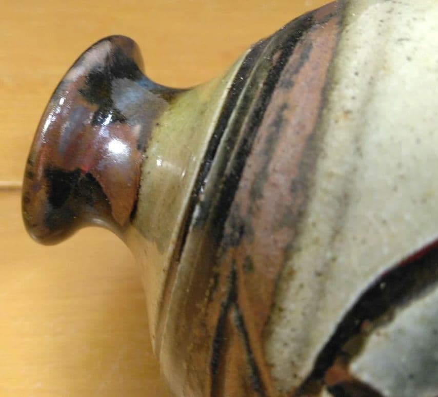 人間国宝 金城次郎 徳利 栞 共箱 美品 壺屋焼 壷屋焼 魚紋徳利 やちむん