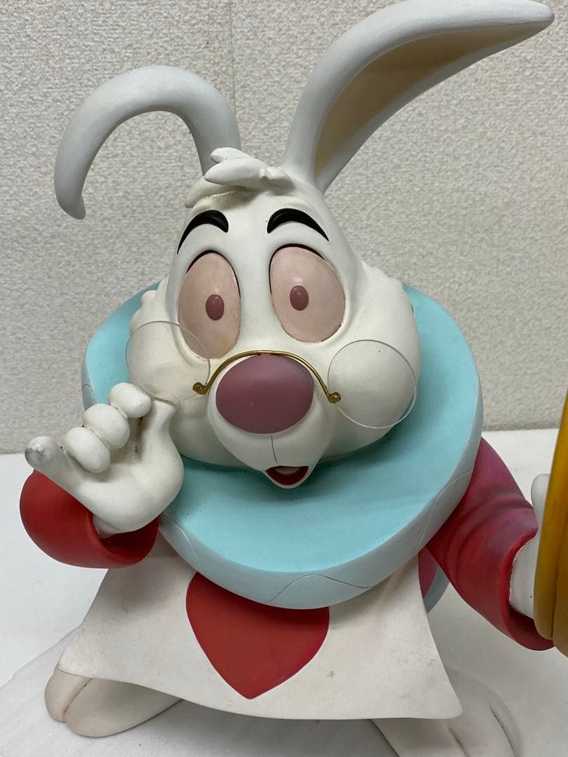 3-2701 激レア★不思議の国のアリス 白うさぎ 兎置き時計 ビッグフィギュア