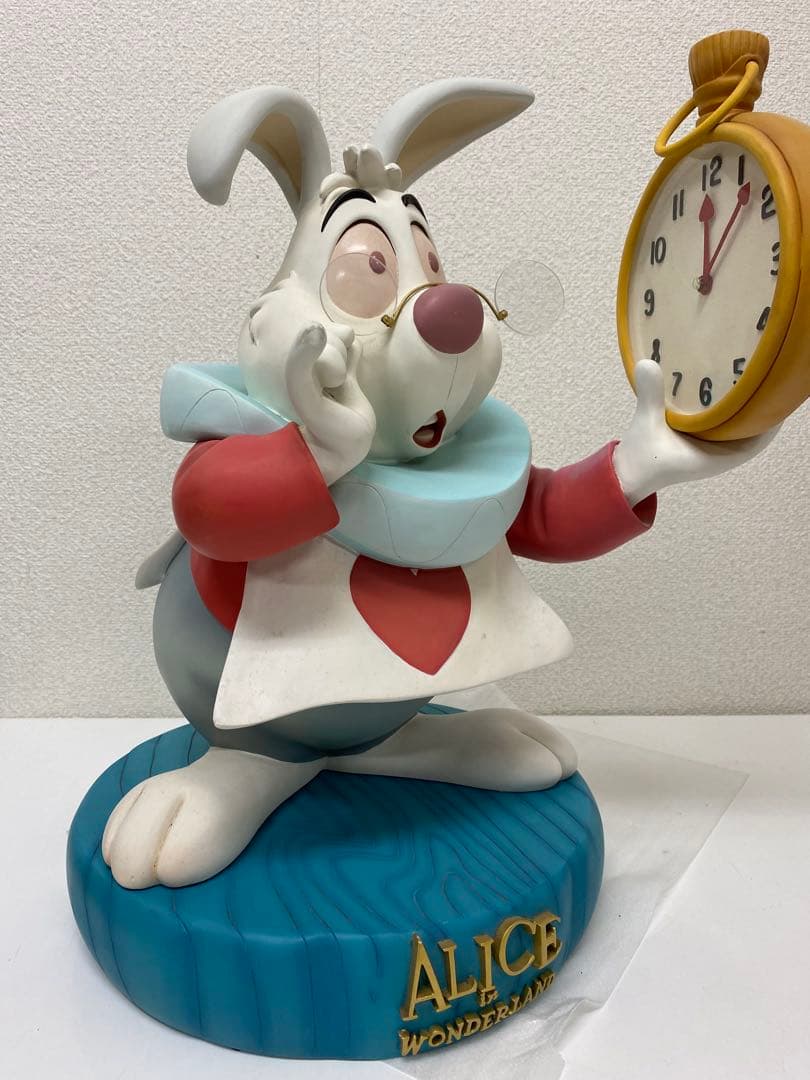 3-2701 激レア★不思議の国のアリス 白うさぎ 兎置き時計 ビッグフィギュア