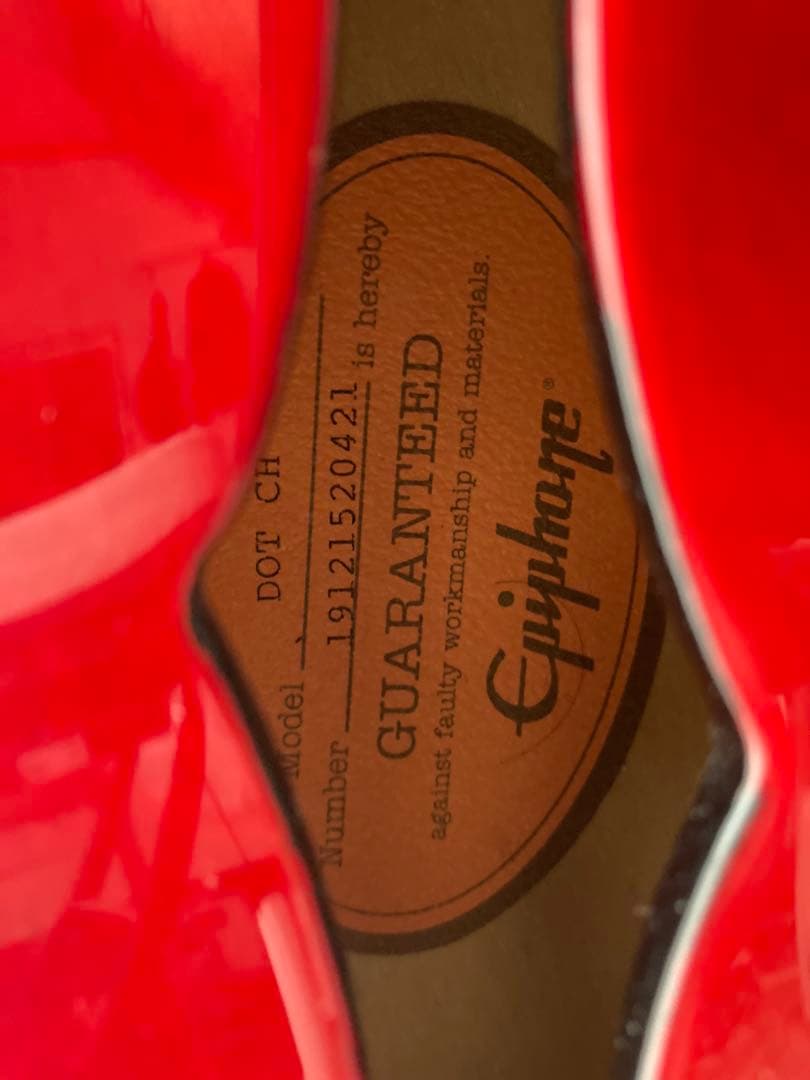 Epiphone DOT CH レッドセミホロウボディギター