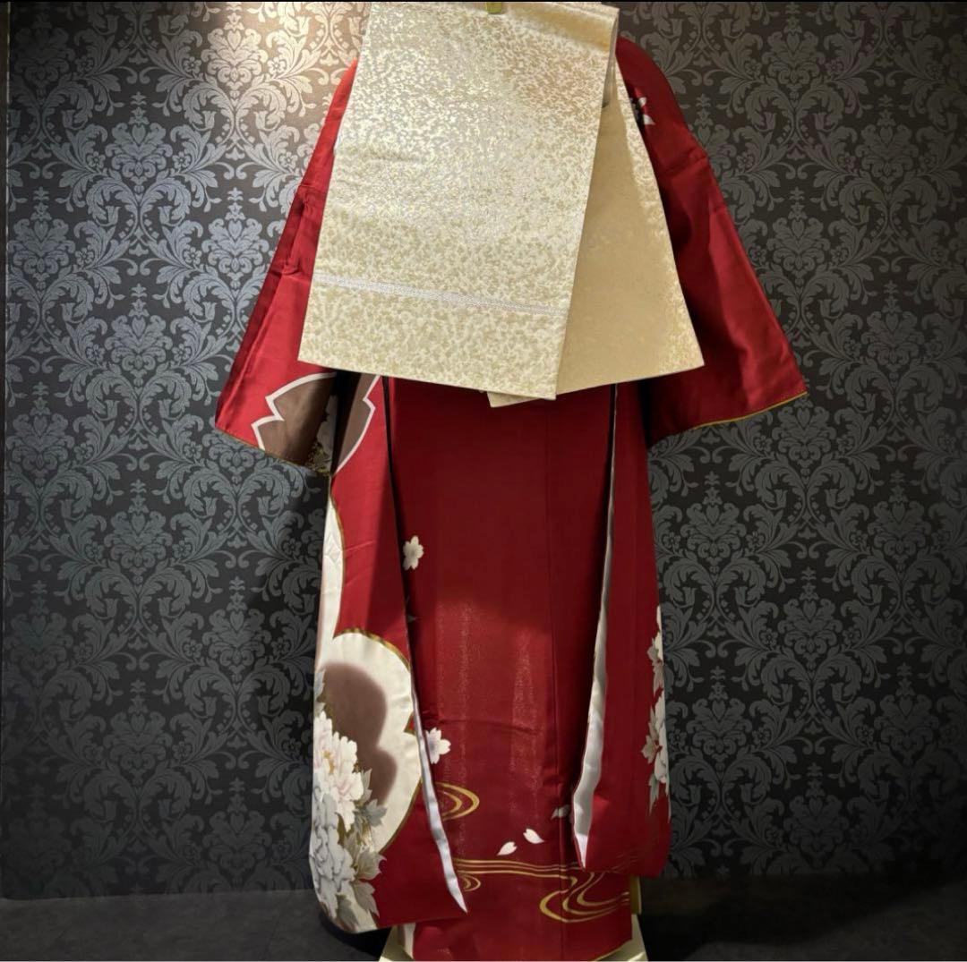美品　作家物　牡丹　金通し　金駒刺繍　逸品　振袖　フルセット 振り袖