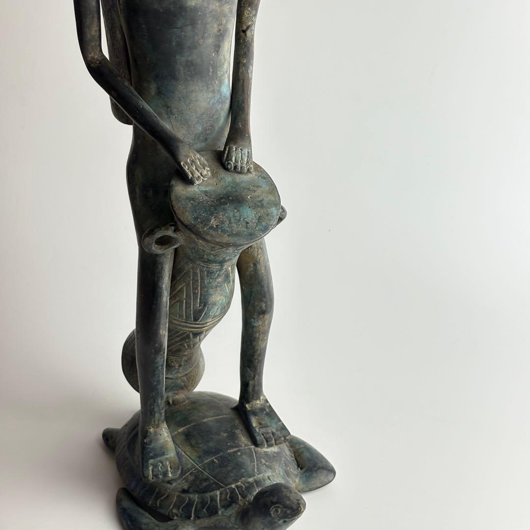 アンティーク ブロンズ 銅器 銅像 置物 彫像 人形 アフリカ オブジェ