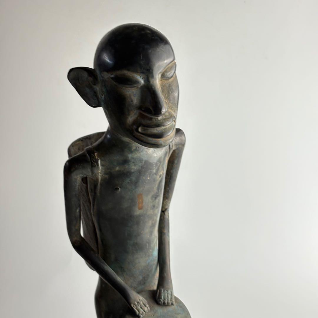 アンティーク ブロンズ 銅器 銅像 置物 彫像 人形 アフリカ オブジェ