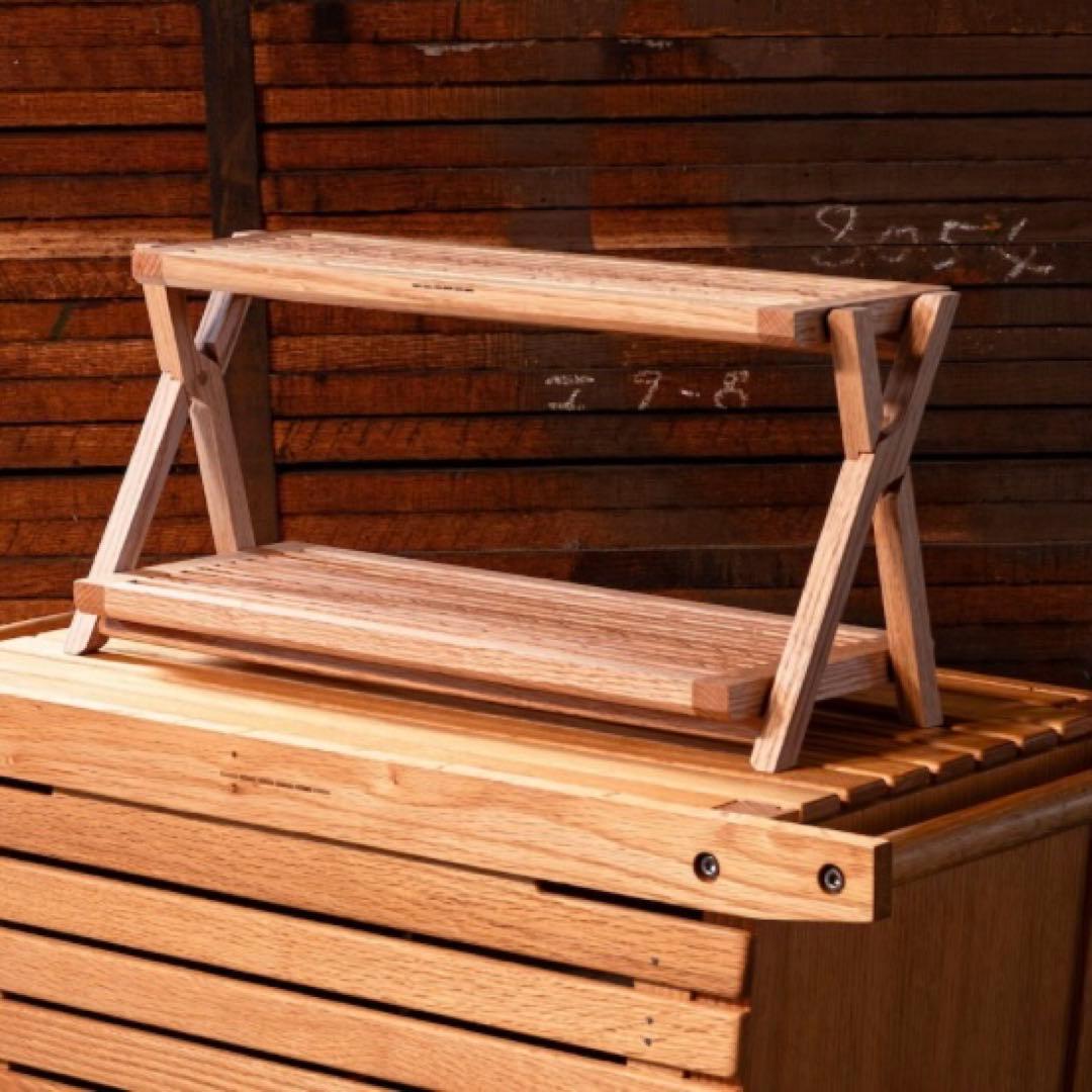 【新品未使用】ikiki フォールディングミニラックオーク