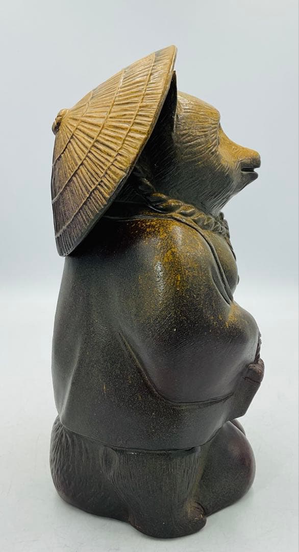 ◉長老作家・吉延英秀先生　備前焼狸置物　縁起物　未使用【228-1】◉