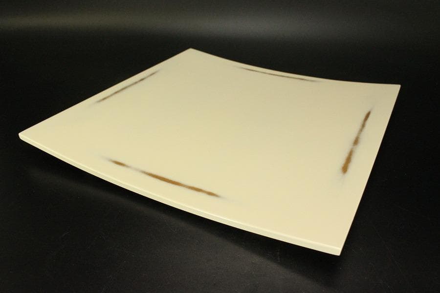 高級漆器 紀州塗 島安 変り根来 四方皿 未使用(A194)