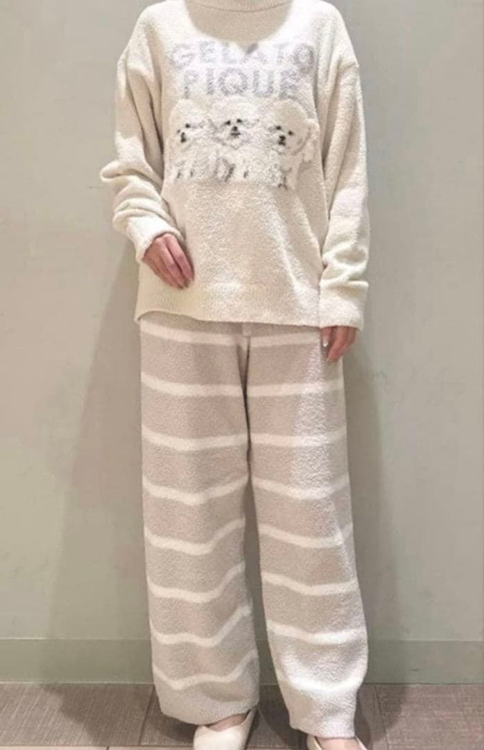 【新品タグ付き】ジェラートピケ ビションフリーゼプルオーバー+ロングパンツセット