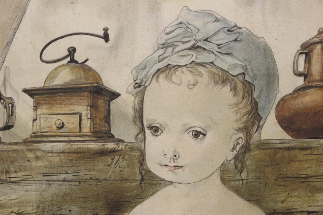 藤田嗣治 エスタンプリトグラフ「少女」販売証明書付き 162/250