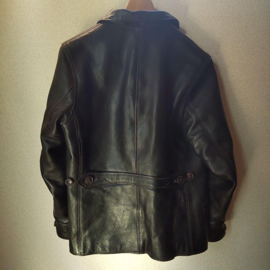 馬革 ブラック シングルライダース 34サイズ カーコート