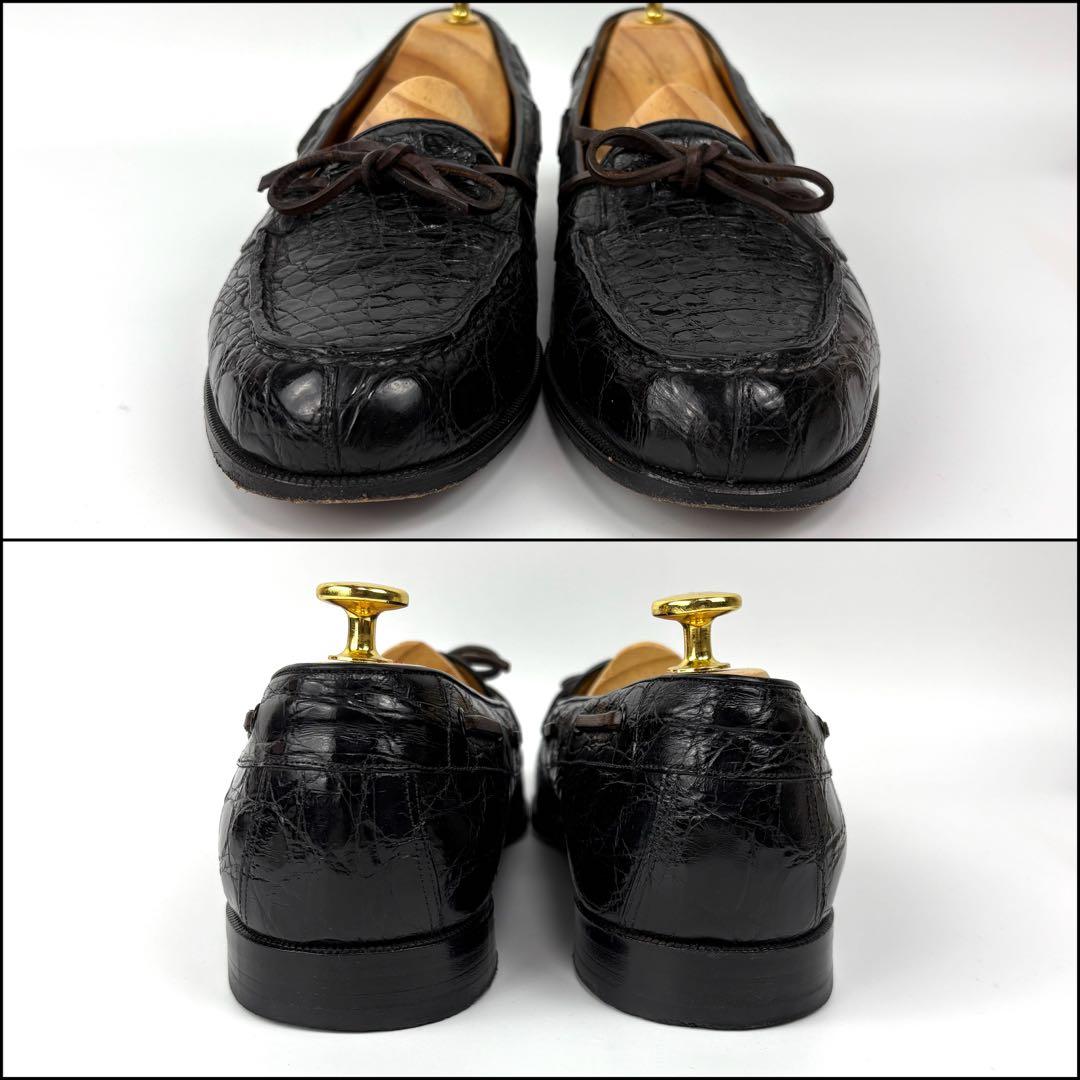 希少　ポロラルフローレン　革靴　ローファー　クロコダイル　ブラック　26.5cm