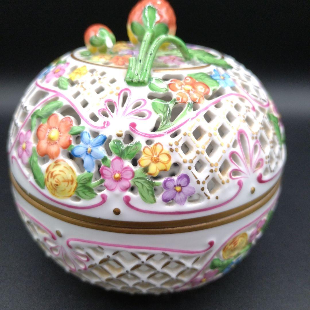 ヘレンド ボンボニール 金彩 透かし オープンワーク