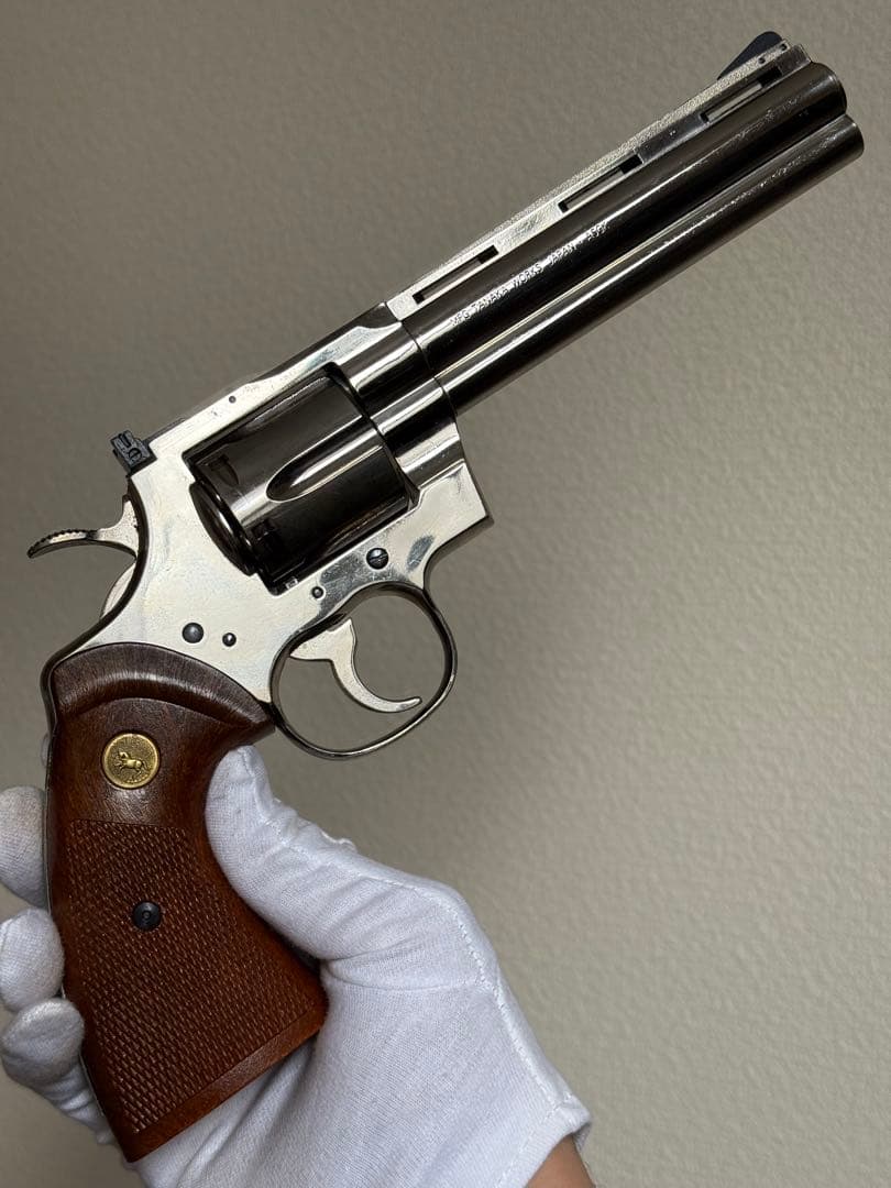 タナカ コルト パイソン 6インチ ニッケルフィニッシュ シルバー ガスガン