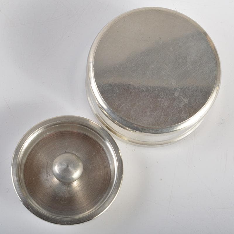 煎茶道具　景翠造　本錫　茶壷　棗霰　約433g　共箱　M　R5370