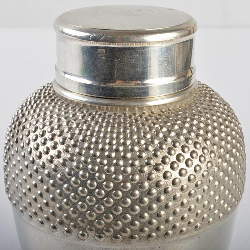 煎茶道具　景翠造　本錫　茶壷　棗霰　約433g　共箱　M　R5370